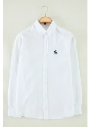  Collection White Regular Fit Embroidery Detailed Oxford Smart Shirt Tmnaw25Go00036