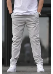 Madmext بنطلون رمادي مستقيم الساق للرجال 6530
