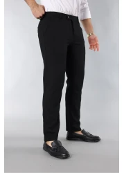 MY VİNTAGE Men's Italian Cut Slim Fit Narrow Leg Fabric Trousers