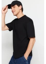  Collection تي شيرت أسود مريح 100% قطن - TMNSS22TS0274