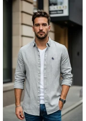  Collection Khaki Regular Fit Embroidery Detailed Smart Shirt Tmnaw25Go00036