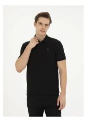 U.S. Polo Assn. الولايات المتحدة الأمريكية بولو Assn.تي شيرت رجالي أسود بقصة ضيقة GTP04IY024 DMLS