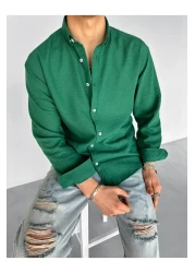 ablukaonline Green Men's Oversize Shirt - Relaxed Fit