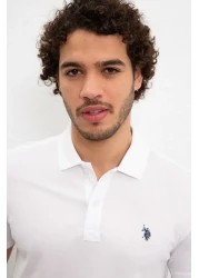 U.S. Polo Assn. تيشيرت بولو أبيض للرجال