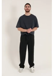 TKT Men's Baggy Loose Fitting Pique Pants