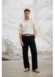  Collection Stone Limited Edition 100% Linen Regular Fit Shirt Tmnss25Go00057