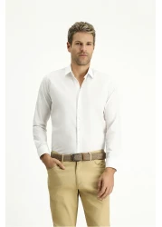 Kiğılı Long Sleeve Slim Fit Slim Fit Non Iron Iron-Free Cotton Shirt