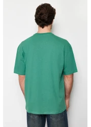  Collection Green Deer Embroidered Oversize T-Shirt - TMNSS24TS00055