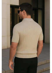 Delpino Polo Neck Knitwear Men's Cotton T-Shirt