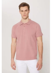 Altınyıldız Classics تي شيرت رجالي من Dusty Rose ذو قصة ضيقة وياقة بولو - 100% قطن، غير قابل للتجعيد