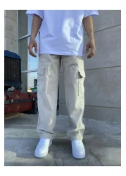 XPUPPETWEAR Double Pocket Detail Stone Color Cargo Baggy Trousers