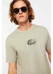  Collection تي شيرت قطني مطبوع بالنعناع كبير الحجم - TMNSS23TS00261