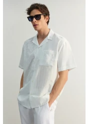  Collection Brode Blocked White Oversize Summer Shirt - Limited Edition TMNSS23GO00135
