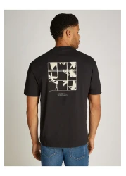 Calvin Klein تي شيرت كالفن كلاين للرجال أسود بأكمام قصيرة