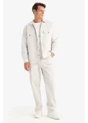 Defacto Gabardine Trousers Straight Fit Pocket Straight Leg B4089Ax24Sp