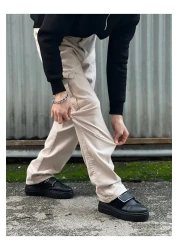 wamoss Men's Pipe Leg Baggy Cargo Pantalon Kkb