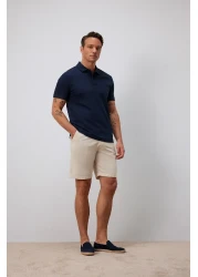 Defacto Regular Fit Polo Neck Textured Basic Plain Short Sleeve T-Shirt B4939Ax25Sm