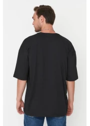  Collection Black Oversize Crew Neck Short Sleeve T-Shirt - TMNSS22TS0317