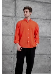 NOMARC Red Gst Linen Oversize Shirt