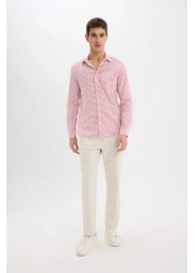 Defacto قميص مخطط بأكمام طويلة وياقة بولو مقاس حديث E5046AX25SM