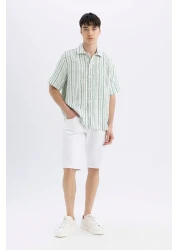 Defacto Relax Fit Striped Short Sleeve Shirt D2059Ax24Hs
