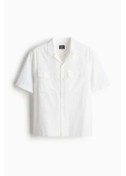 H&M Regular Fit Linen-blend utility shirt