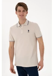 U.S. Polo Assn. Men's Regular Fit Polo Neck Stone Basic T-Shirt 50306011 -Vr049