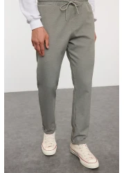  Collection نسيج كاكي مرن ومريح - خصر مربوط، بنطال ذو أرجل مزدوجة TMNAW25PL00002