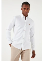 U.S. Polo Assn. قميص رجالي من U.S. Polo ذو ياقة بأزرار 100% قطن بقصة ضيقة G081SZ0041826727