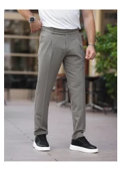 BASEL.CO Old Money Pleated Lycra Fabric Trousers