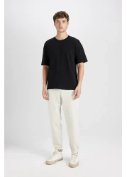 Defacto Boxy Fit Crew Neck Cotton Short Sleeve Basic Solid T-Shirt E0221Ax24Au