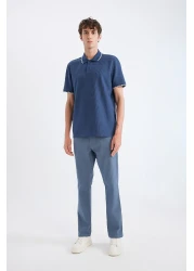 Defacto تي شيرت بولو ذو قصة عادية وأكمام قصيرة وياقة وافل D7932ax25sp