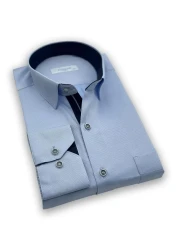 Fitmens Classic Long Sleeve Gabardine Solid Gift Boxed Men's Shirt Fs- 002155 - Light Blue