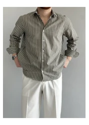 BASEL.CO Old Money Comfortable Fit Striped Shirt