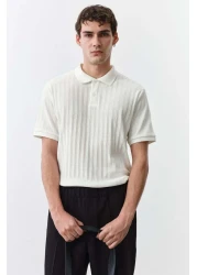 H&M قميص بولو جيرسي منسوج بقصّة Slim Fit