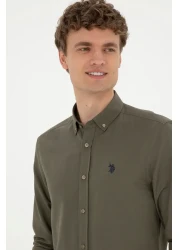 U.S. Polo Assn. Khaki Men's Shirt - Long Sleeve, Basic Model50288629-VR027