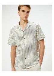 Koton Summer Shirt - Sleeves Turn-Down Collar Button Regular Fit