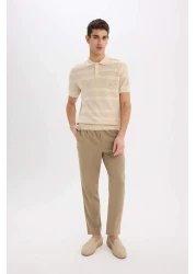 Defacto Standard Fit Polo Neck Knitwear Short Sleeve T-Shirt E3300Ax25Sm