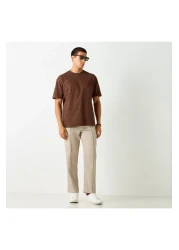 Iconic Textured T-shirt With Crew Neck And Short Sleeves