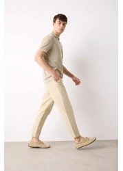 Defacto 100% Cotton Summer Jogger Pants Regular Fit Regular Cut Linen Look Straight Leg with Pockets B4138Ax25S