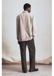 H&M بنطلون مريح من مزيج الكتان