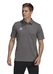 adidas تي شيرت بولو للرجال برقبة دائرية باللون الرمادي