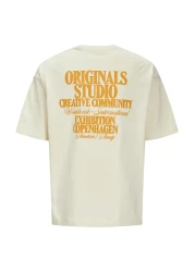 Jack & Jones JORROXBURY TYPE TEE SS CREW NECK JNR 12275948 Antique White