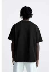 The Champ Clothing تي شيرت رجالي أسود كبير الحجم - رقبة دائرية، مكتوب عليه Syzygy