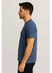 Lacco Crew Neck T-Shirt Mud Blue