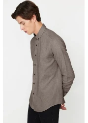  Collection Winter Slim Fit Light Brown Shirt - Button Collar TMNAW20GO0094