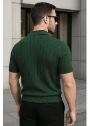 Delpino Polo Neck Knitwear Men's Cotton T-Shirt