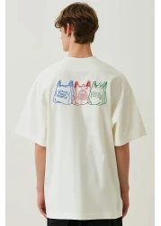 Coredra Toxic People Oversize T-Shirt Men - Ecru