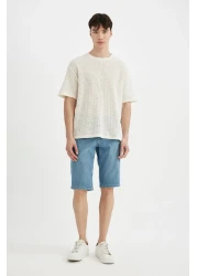 Defacto تي شيرت مريح ذو قصة مريحة ورقبة دائرية وأكمام قصيرة C2726ax24sm