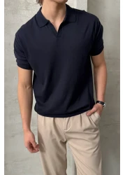 HYMAN تي شيرت تريكو بياقة بولو قطنية كبيرة الحجم للرجال